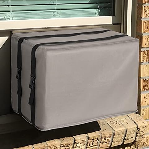 BOLTLINK Window Air Conditioner Covers for Outside Units, AC Cover for Outdoor fits up to 21.5W x 16D x 15H inches,Grey Cover