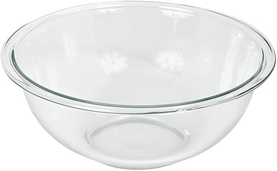 Pyrex 325 2.5Qt Glass Mixing Bowl - Made in USA | Tempered Glass | Thick Glass Walls | Wide Rim | Nesting Design | Mixing Bowl | Refrigerator & Freezer Safe | Dishwasher Safe