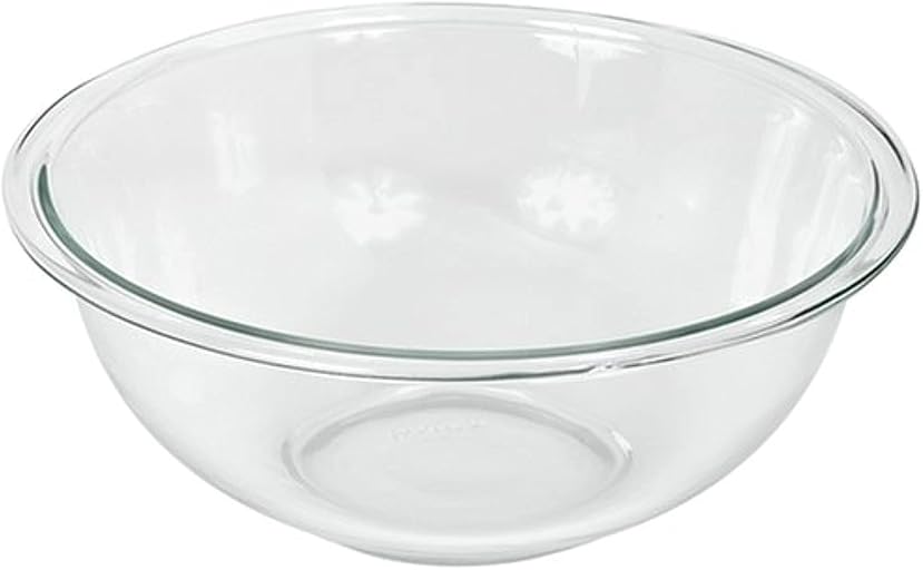 Pyrex 325 2.5-Quart Glass Mixing Bowl - Made in USA | Tempered Glass | Thick Glass Walls | Wide Rim | Nesting Design | Mixing Bowl | Refrigerator & Freezer Safe | Dishwasher Safe