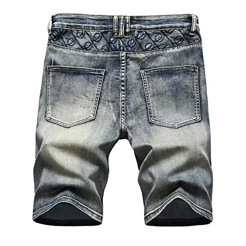 HJXX Pantaloncini di Jeans da Uomo Pantaloni Corti...