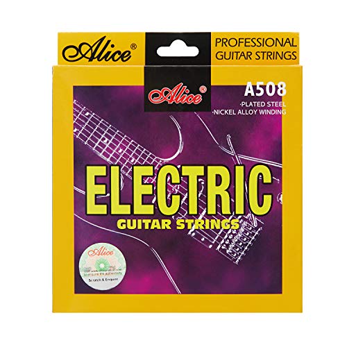 Electric Guitar Strings, Alice Electric Guitar 6 Strings Set Regular 10-46, Ball End, Brilliant Steel, Nickel Alloy Winding (A508) #TOP12
