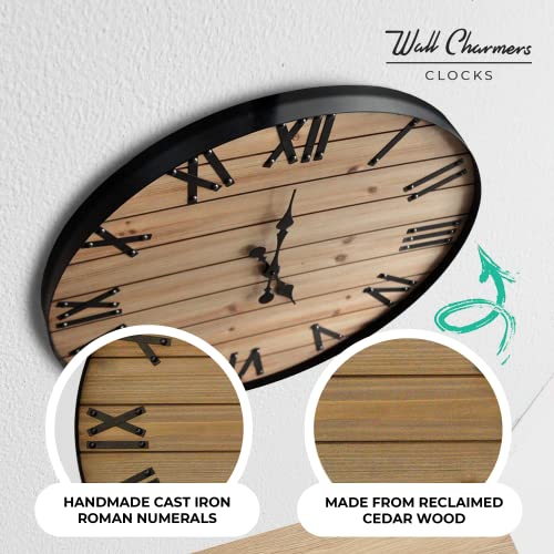24-inch Handmade Reclaimed Wood Clock