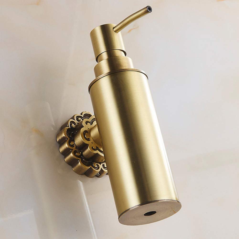 Distributore di Sapone Dispenser di Sapone Liquido Ottone Antico Fissato al Muro Portasapone per Sapone Dispenser di Sapone Liquido Accessori per Il Bagno