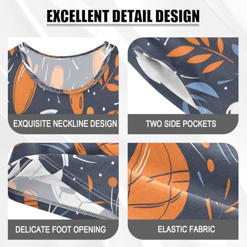 senya Short Sleeve Pajamas Sets Summer Cotton Sleepwear Football and Leaves4