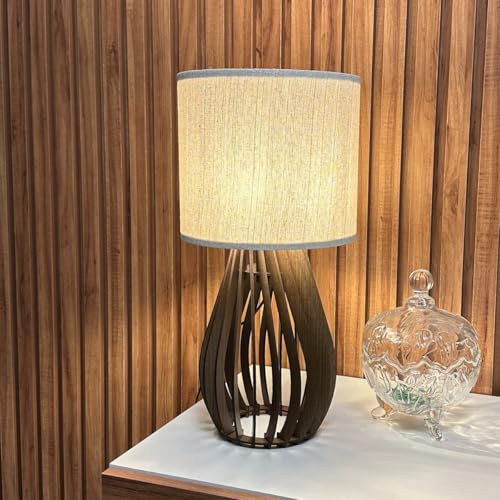 Luminária De Mesa Abajur Finese 42 Cm Quarto Sala Escritório Bivolt 110/220V Com Cúpula Cor Clara Es