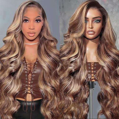 Hepnok 32 Inch Ombre Lace Front Wig Human Hair Body