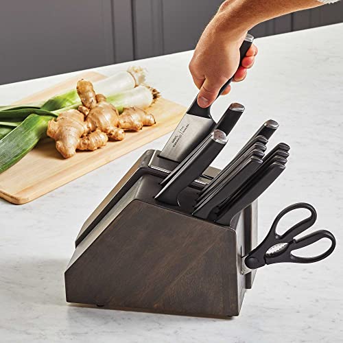 Select By Calphalon™ Self-Sharpening Knife Set With Block, Cutlery Set, 15-Piece, With Sharpin™ Self-Sharpening Knife Block, Dark Wood #TOP4