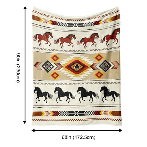 Western Throw Blanket, Cowboy Soft Cozy and Warm Couch Blankets Gift for Western Lover, Decorative Blankets for Sofa Couch Bed, Beige Brown 50×60 inches - Image 6
