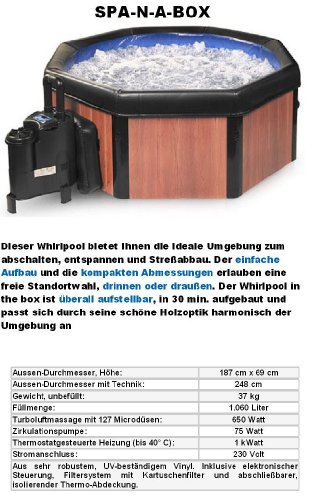 AB 7/ 2021- NEUES Modell- HOLZWAND DEKOR- GANZ Jahres Whirlpool- SPA- N- A- Box- MIT Chemie STARTERSET- (200 €)- DAS ORIGINAL PATENTIERT- Oft kopiert und nie erreicht-3