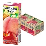 サンキスト 100% ピーチブレンド 紙パック ジュース 200ml 24本 フルーツジュース 100パーセント 森永乳業
