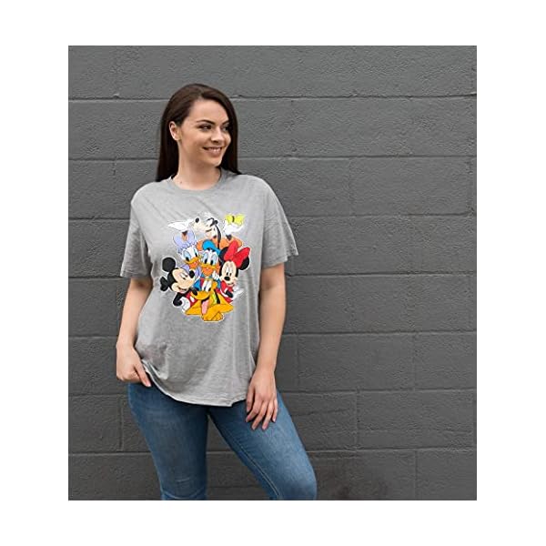 Disney-Womens-Plus-Size-T-Shirt-Mickey-Minnie-Mouse-Donald-Daisy-Goofy-Pluto Disney Womens Plus Size T-Shirt Mickey Minnie Mouse Donald Daisy Pluto (Grey, 4X)