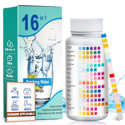 150pcs Professional 16-in-1 Drinking Water Testing Kit Drinking Water Quality Test Kit Rapid Home Water Test Kit for Tap and Well Water