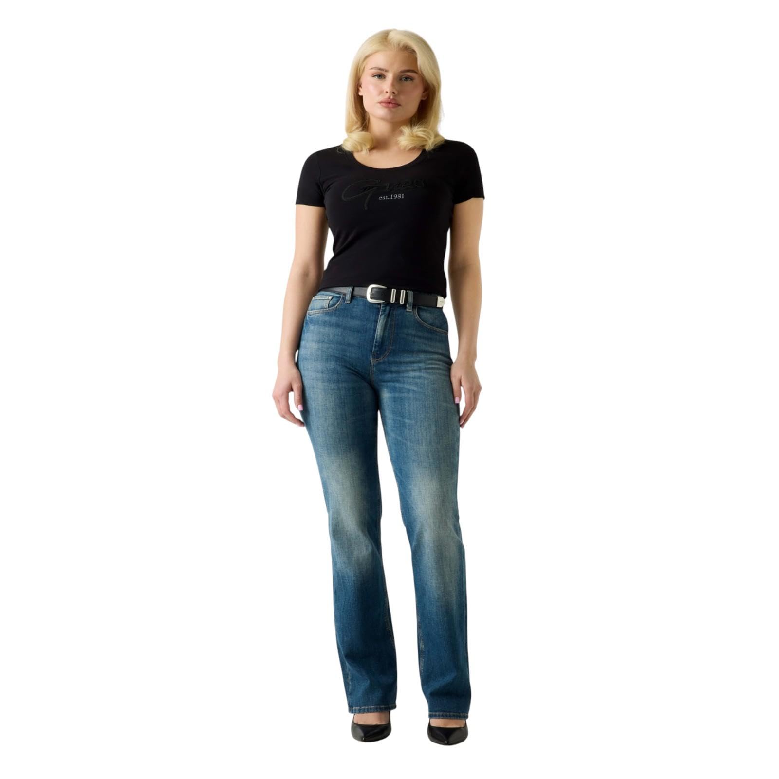 Guess Maglietta da donna con stelle, nero, M
