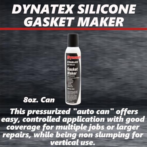 Image of Dynatex DynaBlack RTV Silicone Gasket Maker 8oz Auto Can - 500F High Temperature, Sensor Safe, Low Odor, and Non-Corrosive Silicone Sealing Compound Made in the USA (12-Pack)