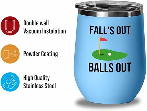 Miniatura 3 de Vaso de vino azul de golf de 12 onzas  Fll's Out Ball Out  Campo de golf Par Match Play Birdie Putt Golf Club Outoor Game Caddy