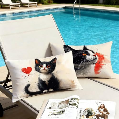 Housse coussin impermeable velours noir 40 x 80 cm lavable et resistante - 5