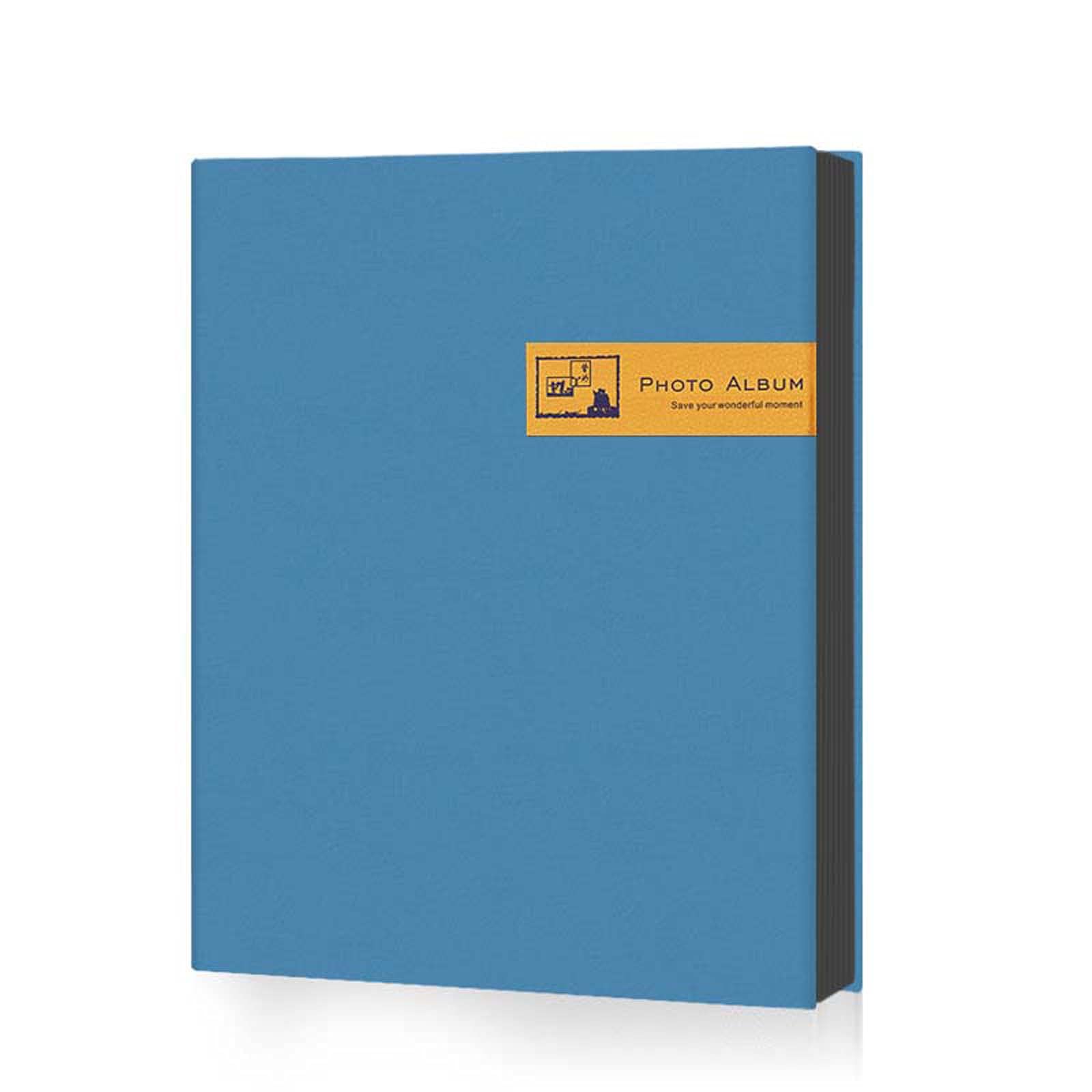 Dhao Family Album 200 Photos Self Adhesive Leather DIY Memory Book Holds 4x6 Picture Scrapbook with Black/White Pages Protective Film for Gift, Blue