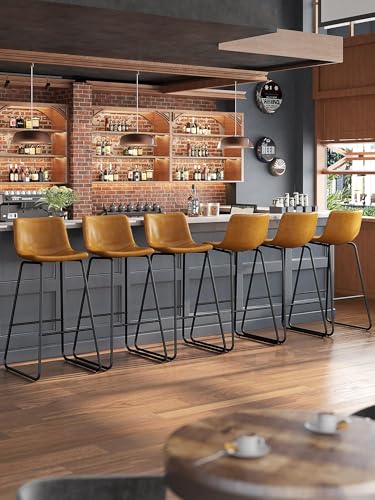 Image of 30in Bar Stools Counter Height Chairs Set of 3 (Whiskey Brown)