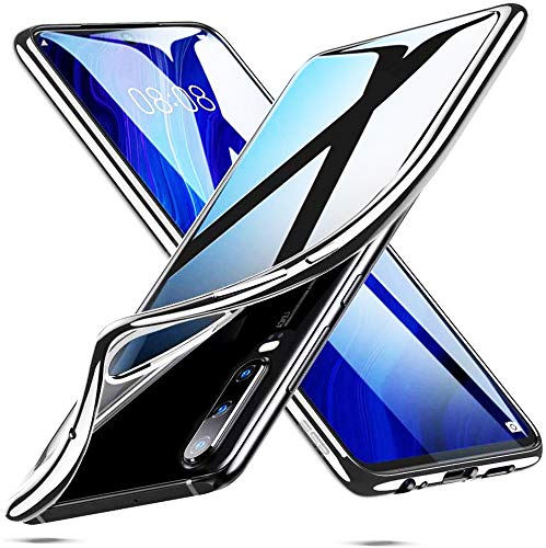 Pack protector para Huawei P30 Pro (carcasa cromada de silicona + película de vidrio templado) (plata)