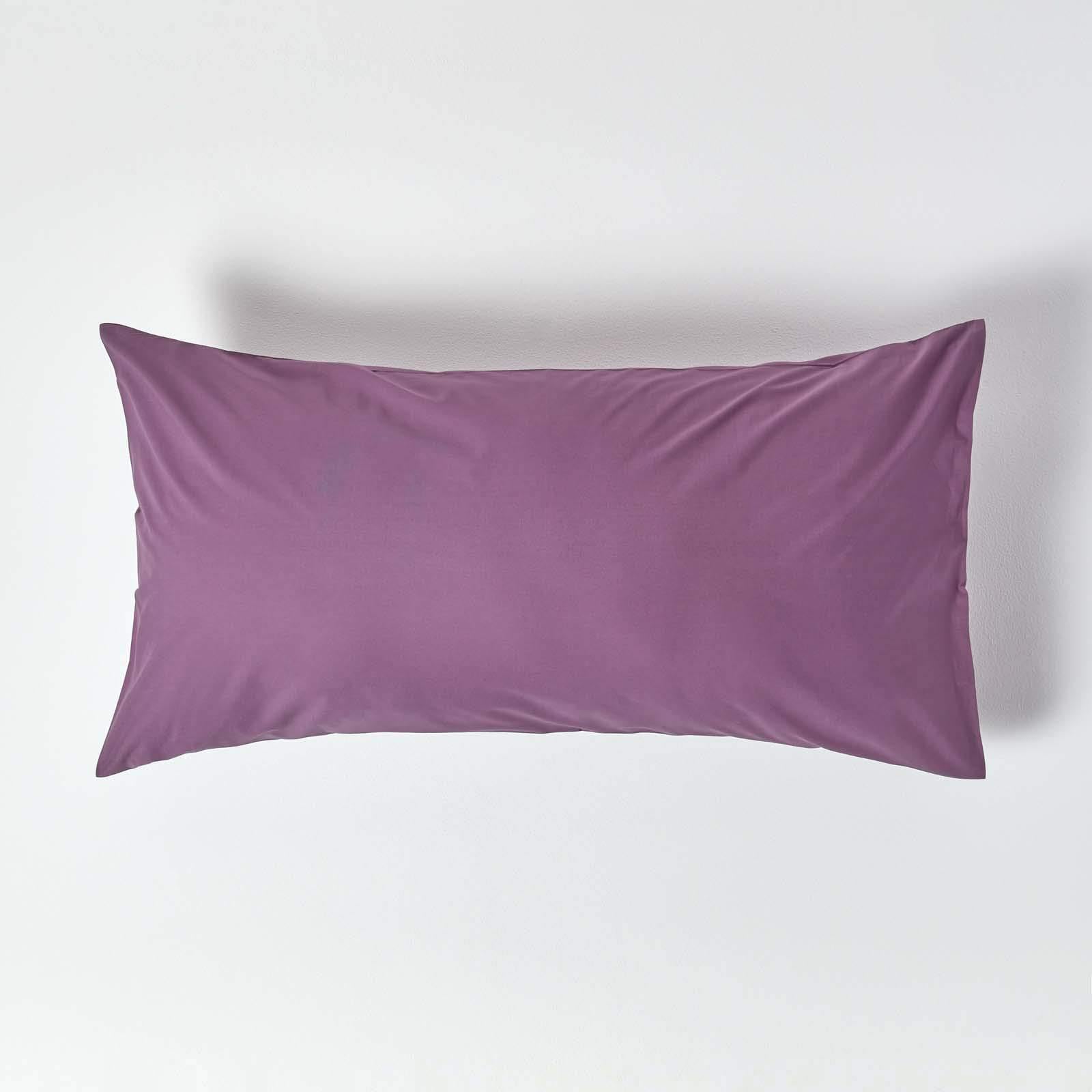 HOMESCAPES Purple Grape Pure Egyptian Cotton King Size Pillowcase 200 TC 400 Thread Count Percale Equivalent Housewife Pillow Case Pack of 2