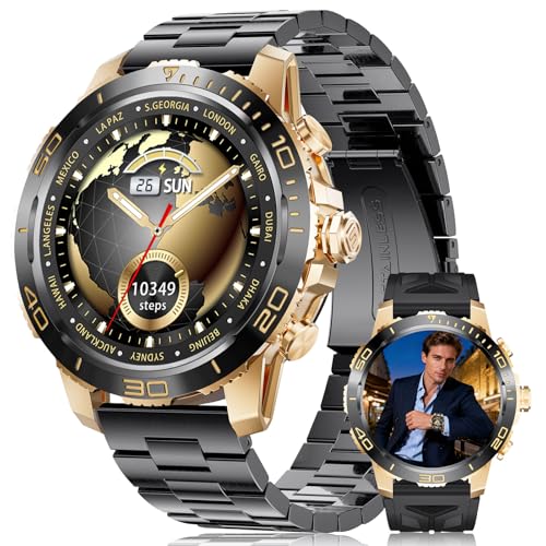 DREMAC Orologio da uomo con 800 mAh Batteria, 1.43'' Amoled Orologio Intelligente Uomo con Frequenza Cardiaca/Monitoraggio del Sonno, IP68 Fitness Tracker con 200 Modalità Sportive per iOS Android