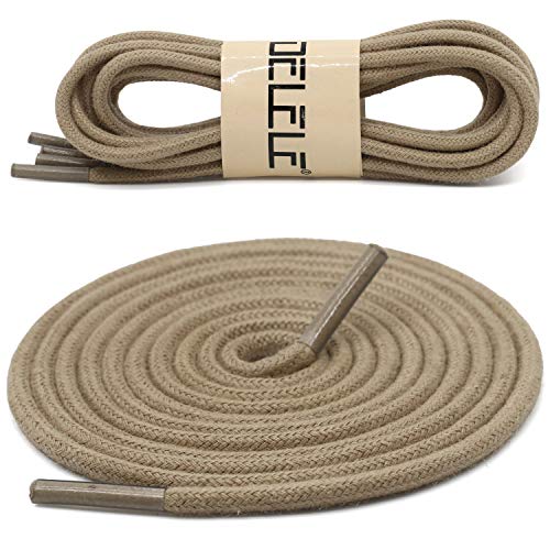 Image of DELELE 2 Pair Super Cotton Round Waxed Shoelaces 1 /8 inchThick Shoe String Boot Laces for Dress Shoes