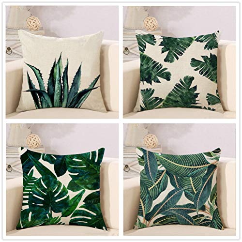 Federa per cuscino in lino di cotone, set di 4