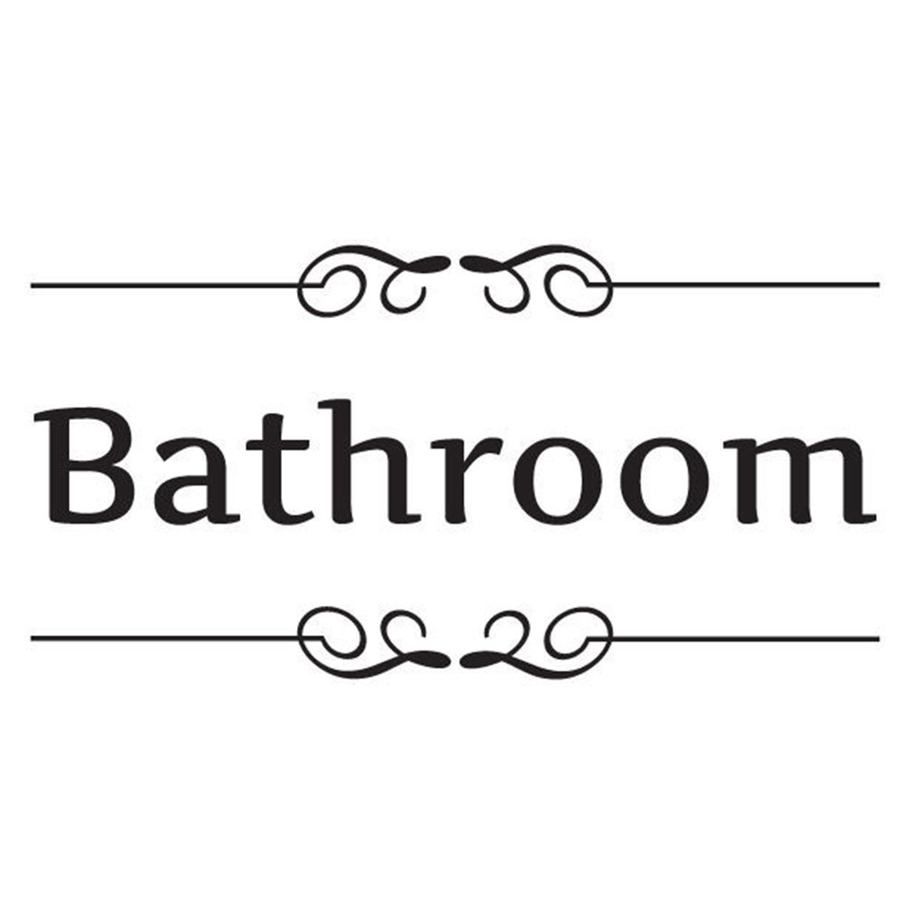 Toilet English Label Wall Sticker Door Decal Removable Bathroom Decor Sign