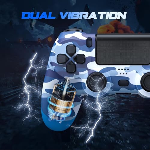 2 pack controller for ps4 controller wireless game controller with dual vibrationmotion sensorscreenshot35mm audio jack with 2 usb cable