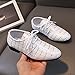 Fashion Boys Modern Dance Shoes Prom Ballroom Latin Dance Shoes Leather Lace Up Dance Performance Shoes for Kids (White, 4 Big Kids)