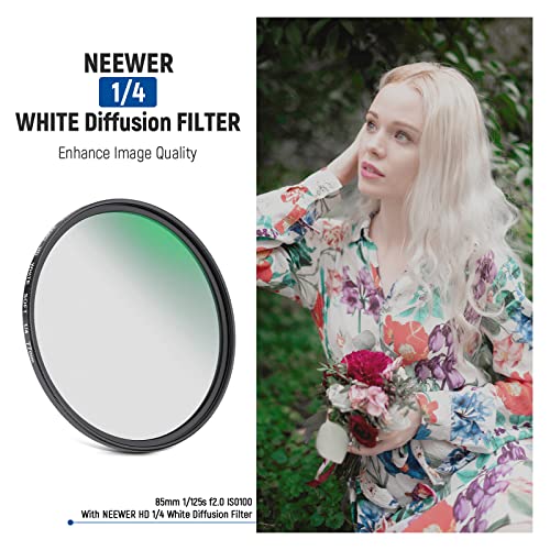 NEEWER 77mm Soft White Diffusion 1/4 Cinematic Dream Mist Effect, Ultra Thin Waterproof and Scratch Resistant - Image 2