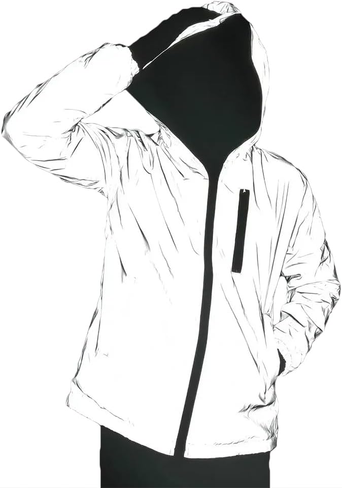 Night Reflective Jackets Men's Fashion Outwear Hooded Coats Windproof Couple Clothes Hip Hop Streetwear JK04