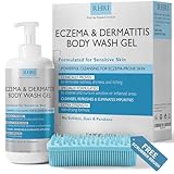 Eczema Body Wash | Eczema Treatment | Gel Cleanser For Eczema Prone Skin | Soothes Dryness & Itching, Gentle On Eczema & Dermatitis, Sulfate-Free With A Free Scrubber Brush