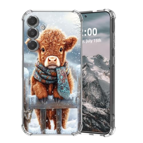 SFJAXYOV for Samsung Galaxy A14 5G Case, Highland Calf in Snow Slim Fit Phone Case, Shockproof Cover for Samsung Galaxy A14 5G 6.6"
