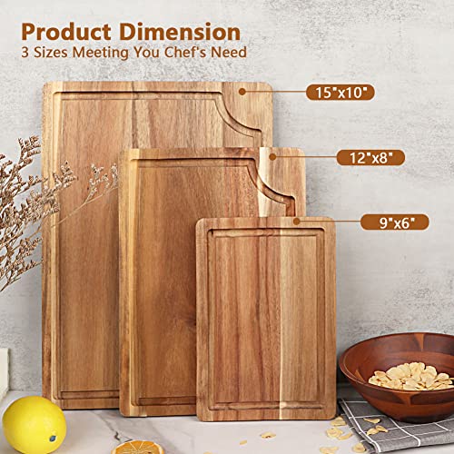 AIDEA Acacia Wood Three-Piece Cutting Board Set #TOP30