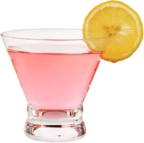 Miniatura 5 de Juego de 9 vasos de Martini  Copas de cóctel de diseño ceñido de 8 onzas con base pesada, construcción sin tallo para estabilidad  Vasos de barra