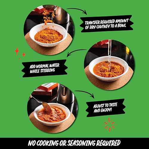 Image of Chutnefy Coriander (Dhaniya) Chutney | 100% Natural Ingredients | Pack of 1 * 75gms (Dry) | Add Water to make 300ml | 5-6 Servings | No Preservative | Authentic South Indian Recipe for Indian Tiffins