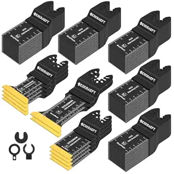 110 PCS Multitool Blades Oscillating Tool Blade, Universal Titanium Oscillating Saw Blades for Metal Nails, Wood and Plastic, Multi Tool Blades Kits Fit Dewalt Milwaukee Ryobi Rockwell Fein