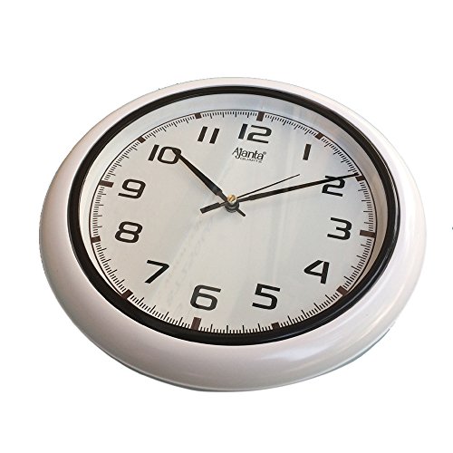 Image of Ajanta Plastic 10 Inches Analog Wall Clock for Home /Offces /Bedroom /Living Room /Kitchen (Step Movement, Brown)