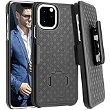 Fingic iPhone 11 Pro Case, iPhone 11 Pro Belt Clip Case Slim Combo Shell with Kickstand Swivel Belt Clip Holster Shockproof Rugged Full-Body Protective Cover for Apple iPhone 11 Pro 5.8' 2019, Black