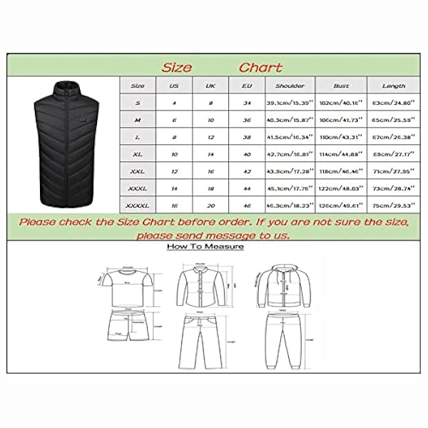 Verwarmd vest voor mannen en vrouwen, verwarmingsniveau Verwarmd vest Verwarmd vest met 3 instelbare temperaturen Power Bank USB Elektrisch jack Outdoor Wandelen Jagen