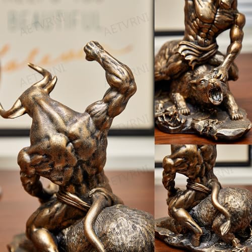 Estatua Toro y Oso Wall Street Resina Bronce 7x4.5x8in miniatura 6