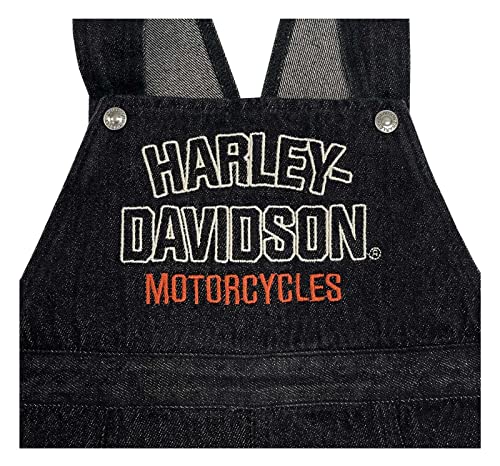 Harley-Davidson Baby Unisex Embroidered H-D Denim Newborn Overalls - Black2