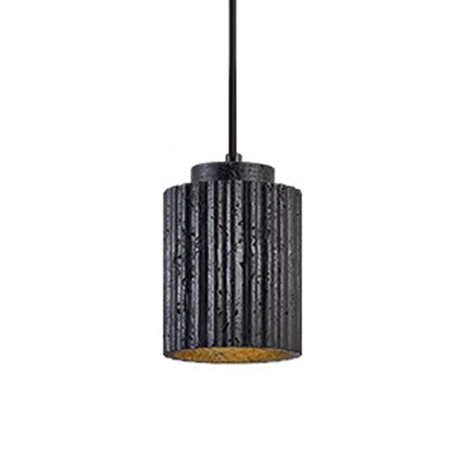 MTNROO Natural Travertine Pendant Lamp Light Luxury Black Hanging Light E27 Single Head Vintage Chandelier Mid Century Traditional Small Ceiling Lighting Fixture for Bedroom Restaurants Hotel