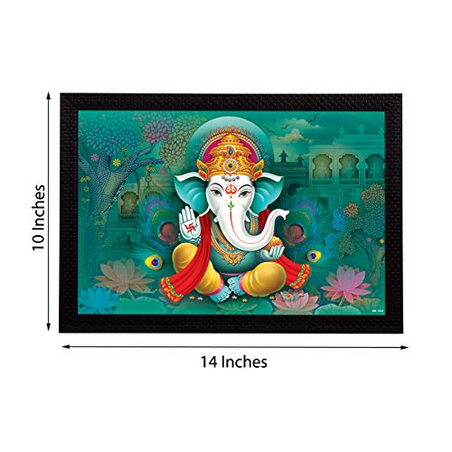 Image of eCraftIndia 'Lord Ganesha' Satin Matt Texture UV Art Painting (Synthetic Wood, 27.94 cm x 35.56 cm, FPR2A6324)