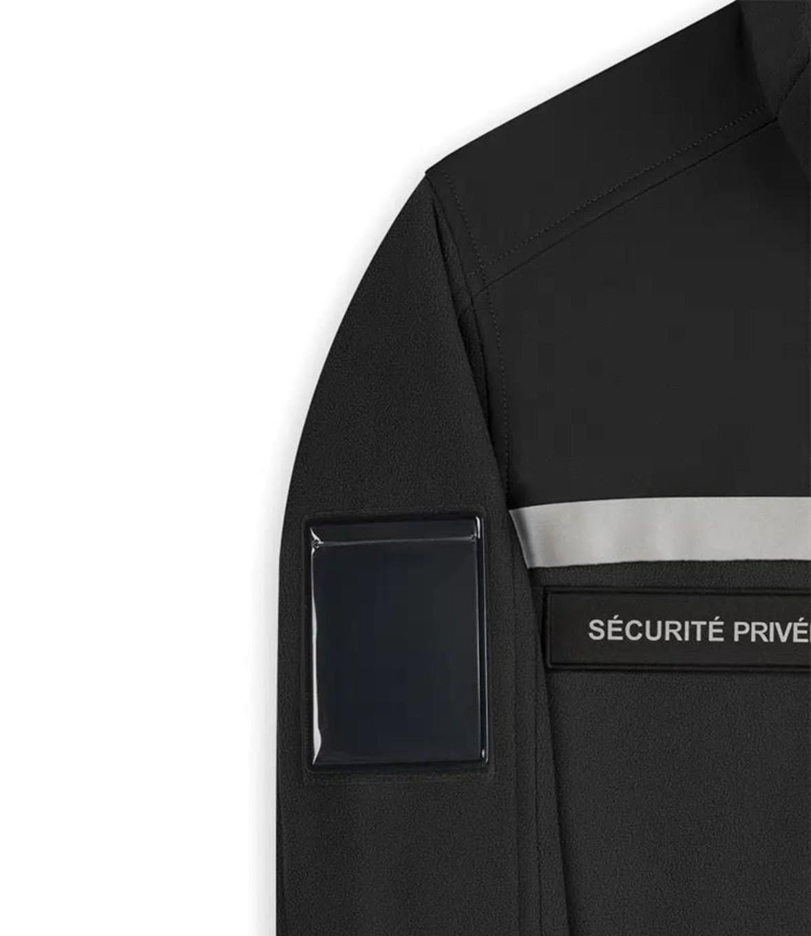 Veste Polaire Sécurité Privée avec Bande HV Noir - Safetek by GK