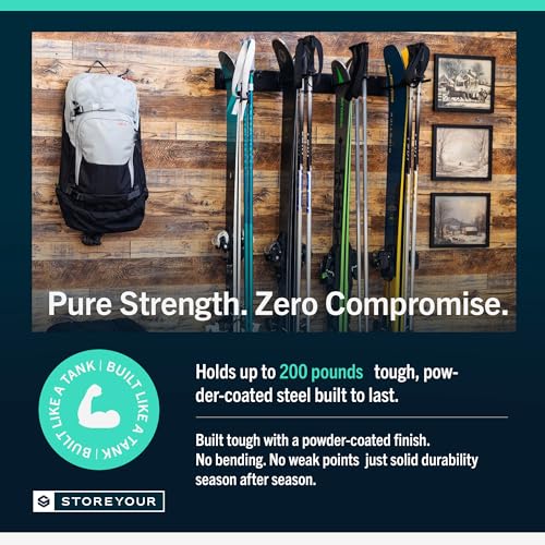 8 Ski Metal Wall Rack