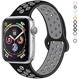 YOUKEX iWatch Band Compatible for Apple Watch Band 38mm 42mm Sport Band Women Men for Series 4,3,2,1 Soft Silicone Straps (Works for 40mm 44mm Watch)