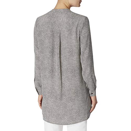 Anne Klein Womens Split Neck Long Blouse Tunic Shirt, Anne White/Anne Black, Medium Us #TOP1