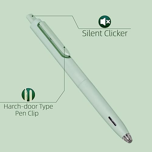 Miniatura 8 de Lindos bolígrafos para mujer de punta fina de 0.020 in, bolígrafos de tinta de gel negro, bolígrafos retráctiles silenciosos que no se corren, 6